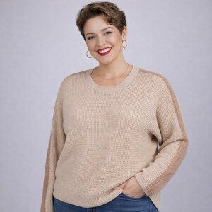 NWT  - 1X sweater. TRIBAL long sleeve two tone sweater. Office, Casual, Travel